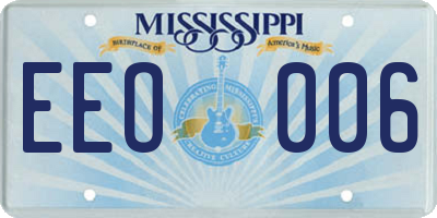 MS license plate EEO006