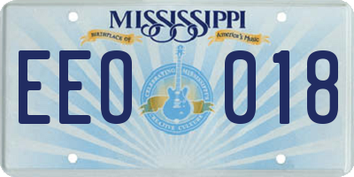 MS license plate EEO018