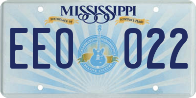 MS license plate EEO022