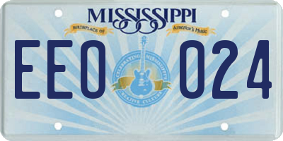 MS license plate EEO024
