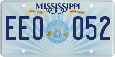 MS license plate EEO052