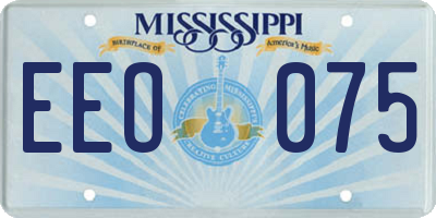 MS license plate EEO075