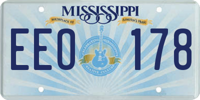 MS license plate EEO178