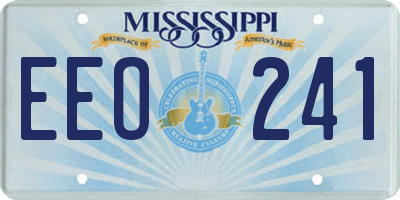 MS license plate EEO241