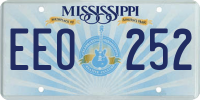 MS license plate EEO252