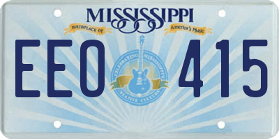 MS license plate EEO415
