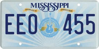 MS license plate EEO455