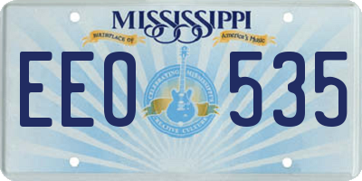 MS license plate EEO535