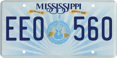 MS license plate EEO560