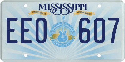 MS license plate EEO607