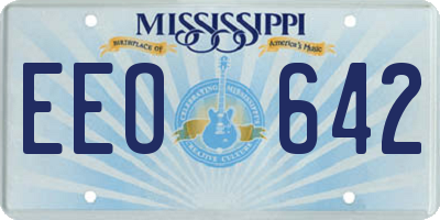 MS license plate EEO642