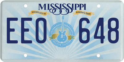 MS license plate EEO648