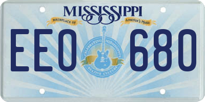MS license plate EEO680