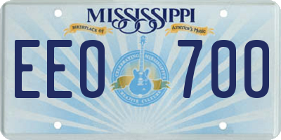 MS license plate EEO700