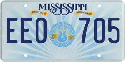 MS license plate EEO705