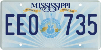 MS license plate EEO735