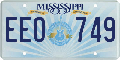 MS license plate EEO749