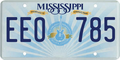 MS license plate EEO785