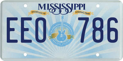 MS license plate EEO786