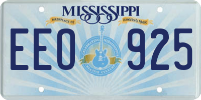 MS license plate EEO925