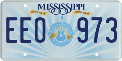 MS license plate EEO973