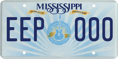 MS license plate EEP000