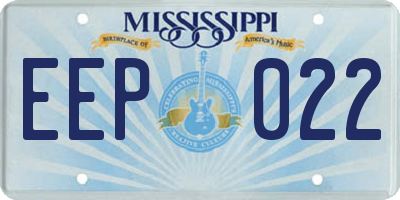 MS license plate EEP022