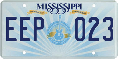 MS license plate EEP023