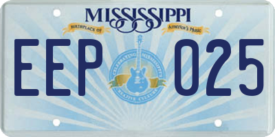 MS license plate EEP025