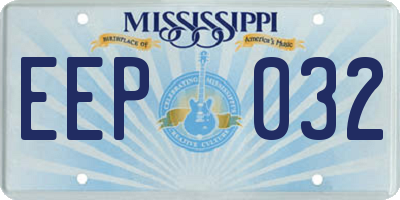 MS license plate EEP032