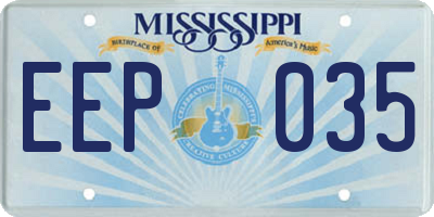 MS license plate EEP035