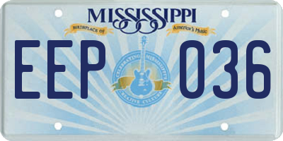 MS license plate EEP036