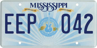 MS license plate EEP042