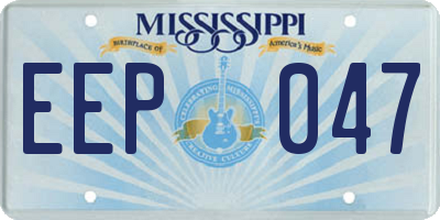 MS license plate EEP047