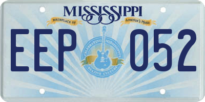 MS license plate EEP052