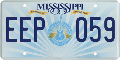 MS license plate EEP059