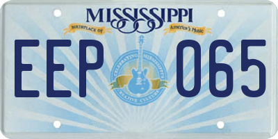 MS license plate EEP065