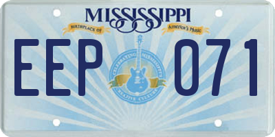MS license plate EEP071