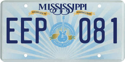 MS license plate EEP081