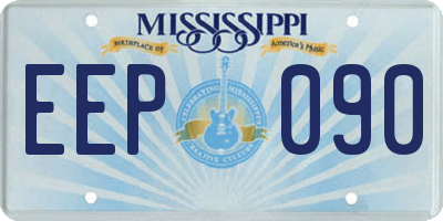 MS license plate EEP090
