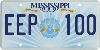 MS license plate EEP100