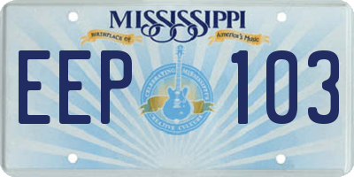 MS license plate EEP103