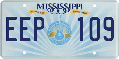 MS license plate EEP109