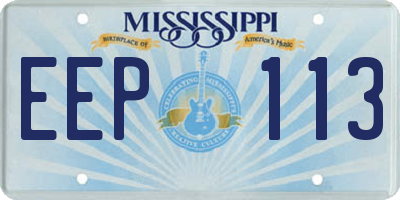 MS license plate EEP113