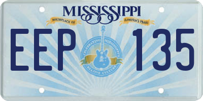 MS license plate EEP135