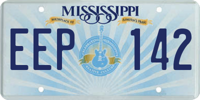 MS license plate EEP142