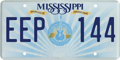 MS license plate EEP144