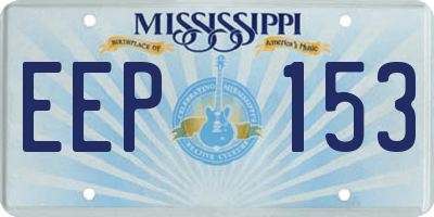 MS license plate EEP153