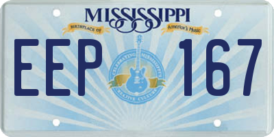 MS license plate EEP167