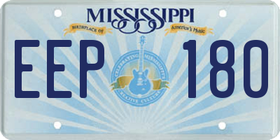 MS license plate EEP180